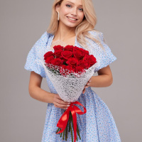Букет_15 роз 70 см VIP Premium