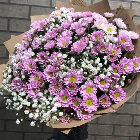 Букет_Сантини с белой гвоздикой